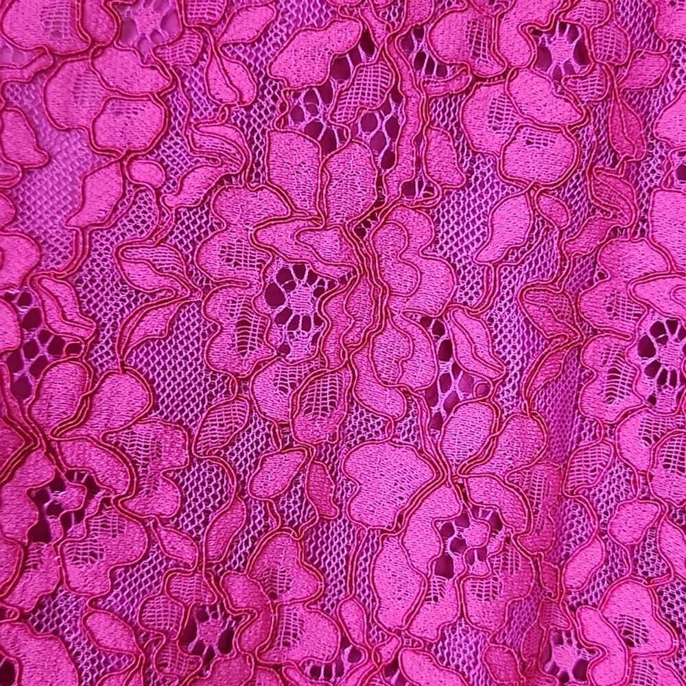NWT $258 Hot Pink Floral Lace Size 2 Halter Blouse - Picture 3 of 5